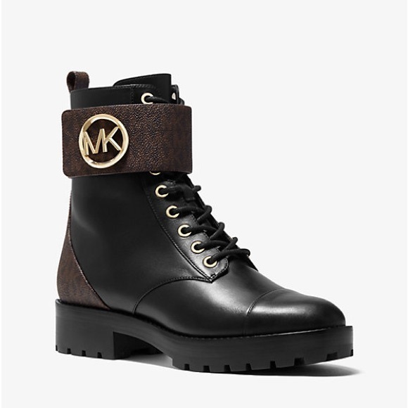 Michael Kors Shoes - Michael kors Tatum logo leather kombat boots